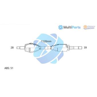 Arbre de transmission ODM-MULTIPARTS OEM 8200052426