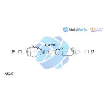 Arbre de transmission ODM-MULTIPARTS [18-292051]