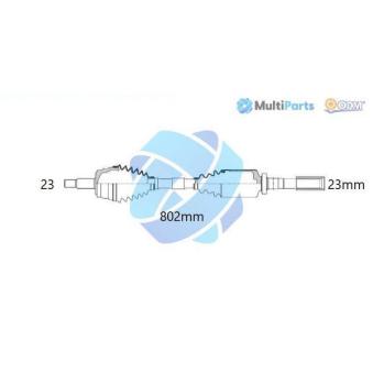 Arbre de transmission ODM-MULTIPARTS OEM 8200623805