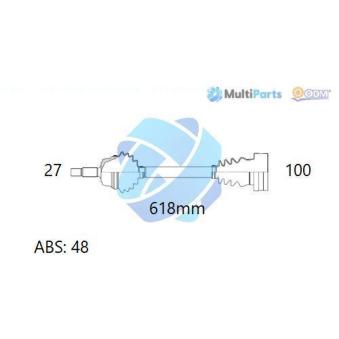 Arbre de transmission ODM-MULTIPARTS OEM 33211229591