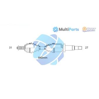 Arbre de transmission ODM-MULTIPARTS OEM 31607597694