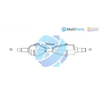 Arbre de transmission ODM-MULTIPARTS OEM 1366929080
