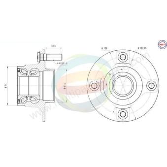 Roulement de roue arrière ODM-MULTIPARTS OEM 93bb2c299ab