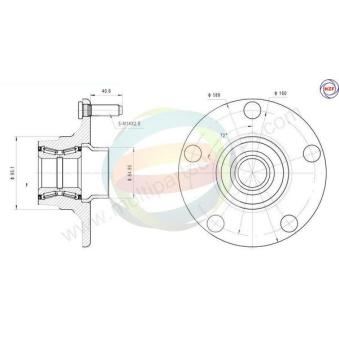 Roulement de roue arrière ODM-MULTIPARTS OEM 6C111A049AA
