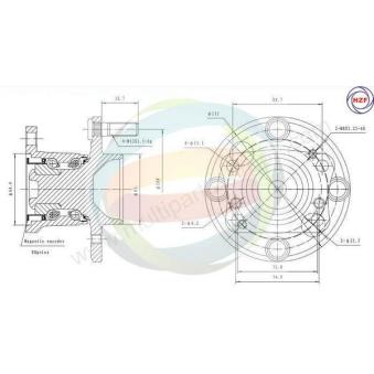 Roulement de roue arrière ODM-MULTIPARTS OEM 1534483