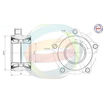 Roulement de roue avant ODM-MULTIPARTS OEM 6C111K018BA