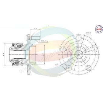 Roulement de roue avant ODM-MULTIPARTS OEM 3N612C300AD