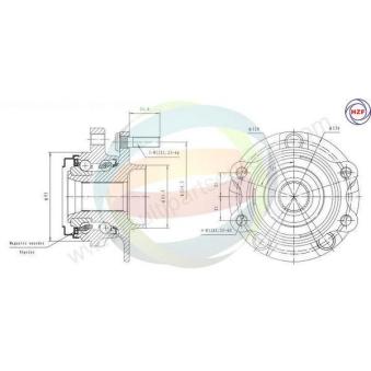 Roulement de roue avant ODM-MULTIPARTS OEM 40202CA06C