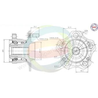 Roulement de roue arrière ODM-MULTIPARTS OEM 43202EN100