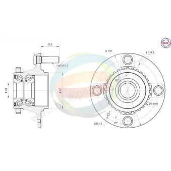 Roulement de roue arrière ODM-MULTIPARTS OEM 5271029670