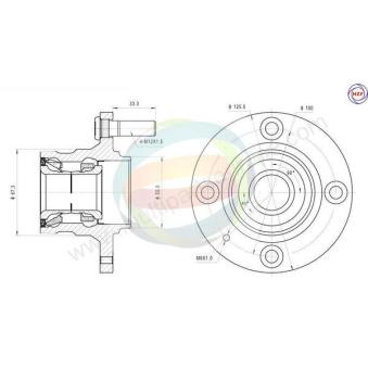 Roulement de roue arrière ODM-MULTIPARTS OEM MB844919