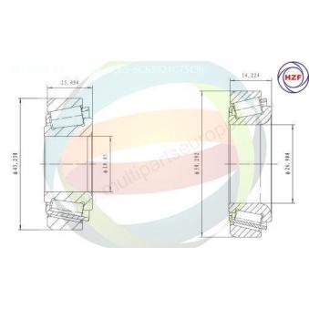 Roulement de roue arrière ODM-MULTIPARTS OEM 11054489