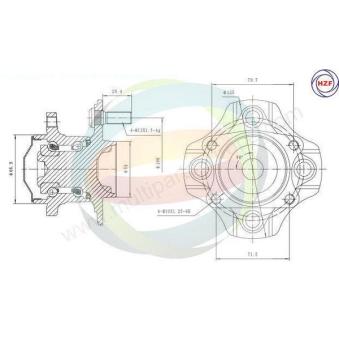 Roulement de roue arrière ODM-MULTIPARTS OEM 424100D030