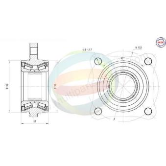 Roulement de roue avant ODM-MULTIPARTS OEM 4357060010