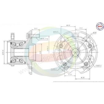 Roulement de roue arrière ODM-MULTIPARTS OEM 4241048041