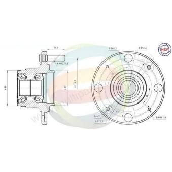 Roulement de roue arrière ODM-MULTIPARTS OEM 30889072