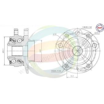 Roulement de roue avant ODM-MULTIPARTS OEM 274298