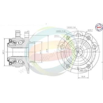 Roulement de roue avant ODM-MULTIPARTS OEM 30639875
