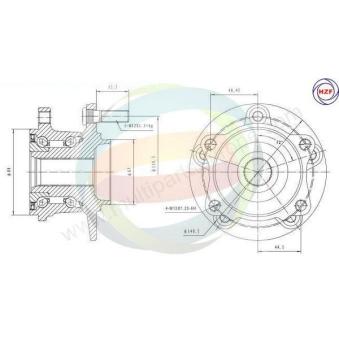 Roulement de roue arrière ODM-MULTIPARTS OEM 3785A019