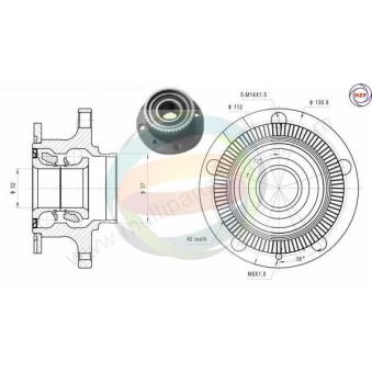 Roulement de roue arrière ODM-MULTIPARTS OEM 8E0598611B