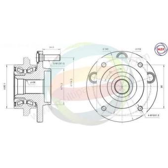 Roulement de roue avant ODM-MULTIPARTS 70-220011