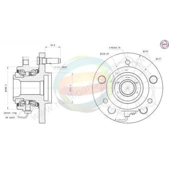 Roulement de roue avant ODM-MULTIPARTS OEM 52089434AE Roulement de roue avant ODM-MULTIPARTS OEM 52089434AE