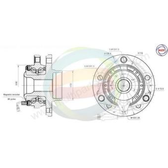 Roulement de roue avant ODM-MULTIPARTS OEM 93188477