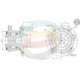 Roulement de roue arrière ODM-MULTIPARTS OEM 13502872