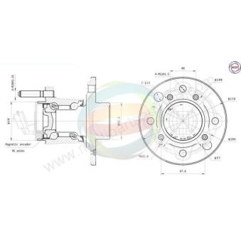 Roulement de roue arrière ODM-MULTIPARTS OEM 1604315