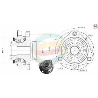 Roulement de roue avant ODM-MULTIPARTS OEM 9117619