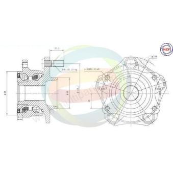 Roulement de roue avant ODM-MULTIPARTS OEM 4340257L50