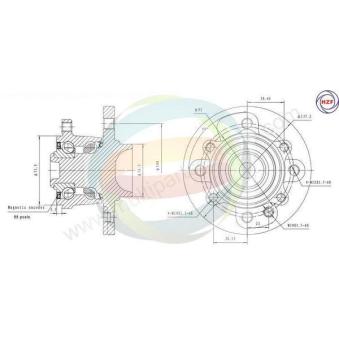 Roulement de roue arrière ODM-MULTIPARTS OEM 33416756830