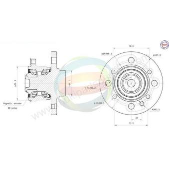 Roulement de roue arrière ODM-MULTIPARTS OEM 33416786552