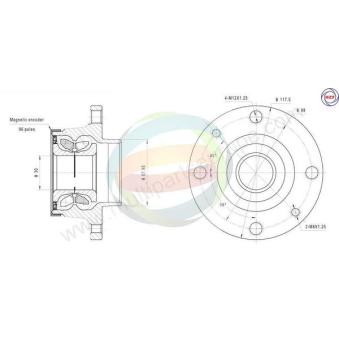 Roulement de roue arrière ODM-MULTIPARTS OEM 46554135