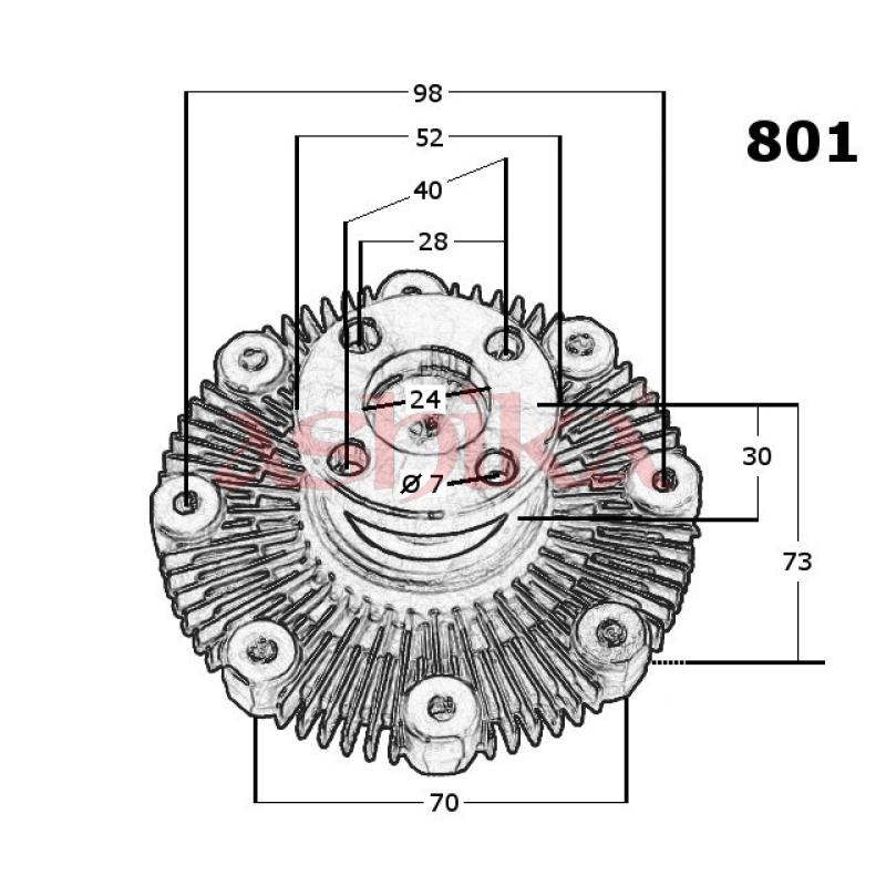 Embrayage, ventilateur de radiateur ASHIKA 36-08-801 - Visuel 2