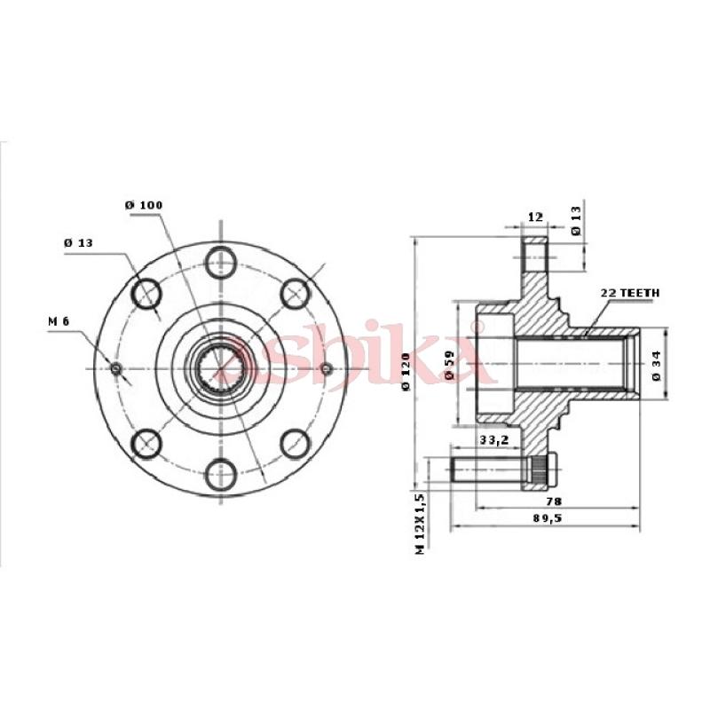 Moyeu de roue avant ASHIKA 44-10018 - Visuel 2