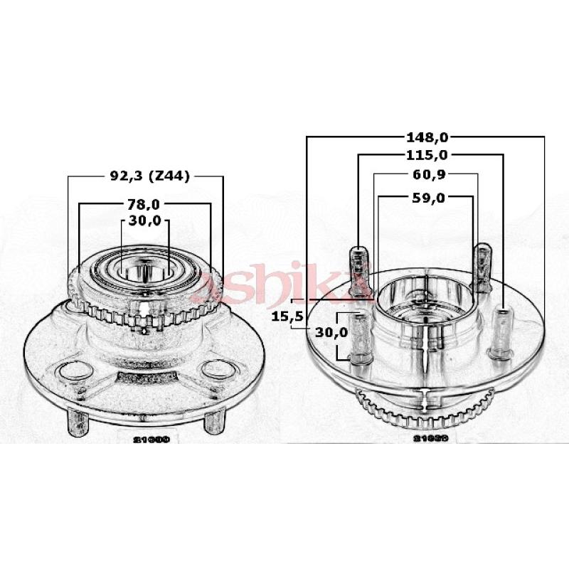 Moyeu de roue arrière ASHIKA 44-21039 - Visuel 2