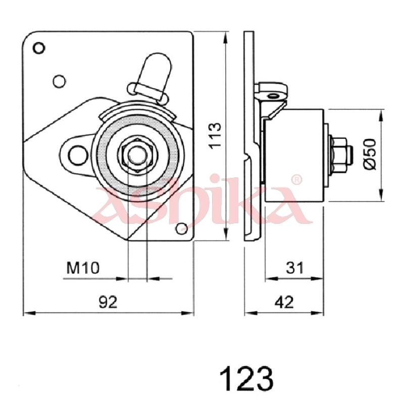 Tendeur de courroie, courroie crantée ASHIKA 45-01-123 - Visuel 1