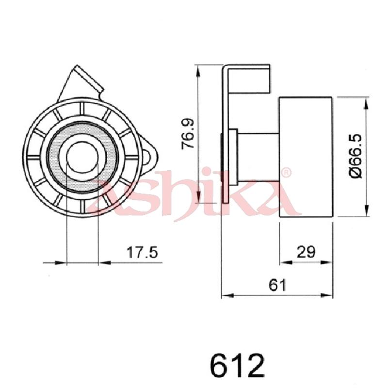 Tendeur de courroie, courroie crantée ASHIKA 45-06-612 - Visuel 1