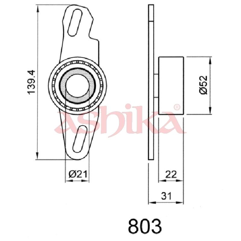 Tendeur de courroie, courroie crantée ASHIKA 45-08-803 - Visuel 1