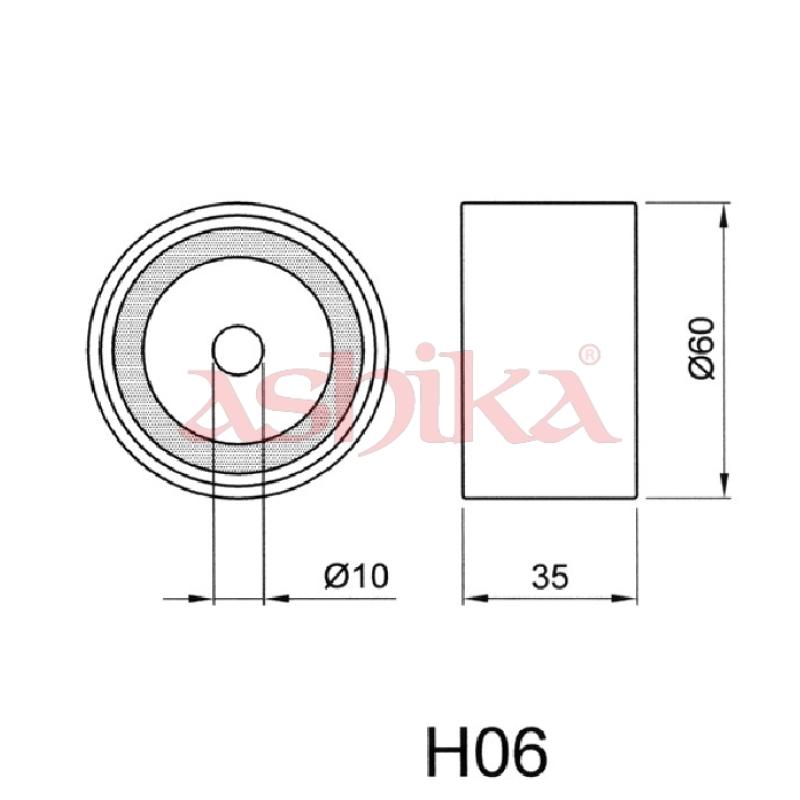 Tendeur de courroie, courroie crantée ASHIKA 45-0H-006 - Visuel 1