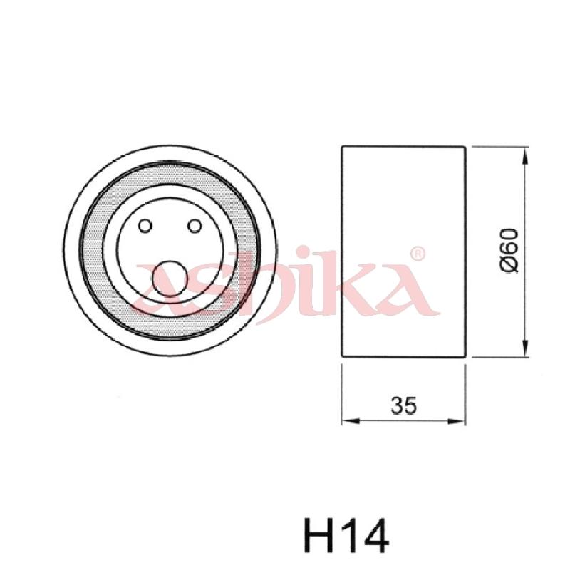 Tendeur de courroie, courroie crantée ASHIKA 45-0H-014 - Visuel 1