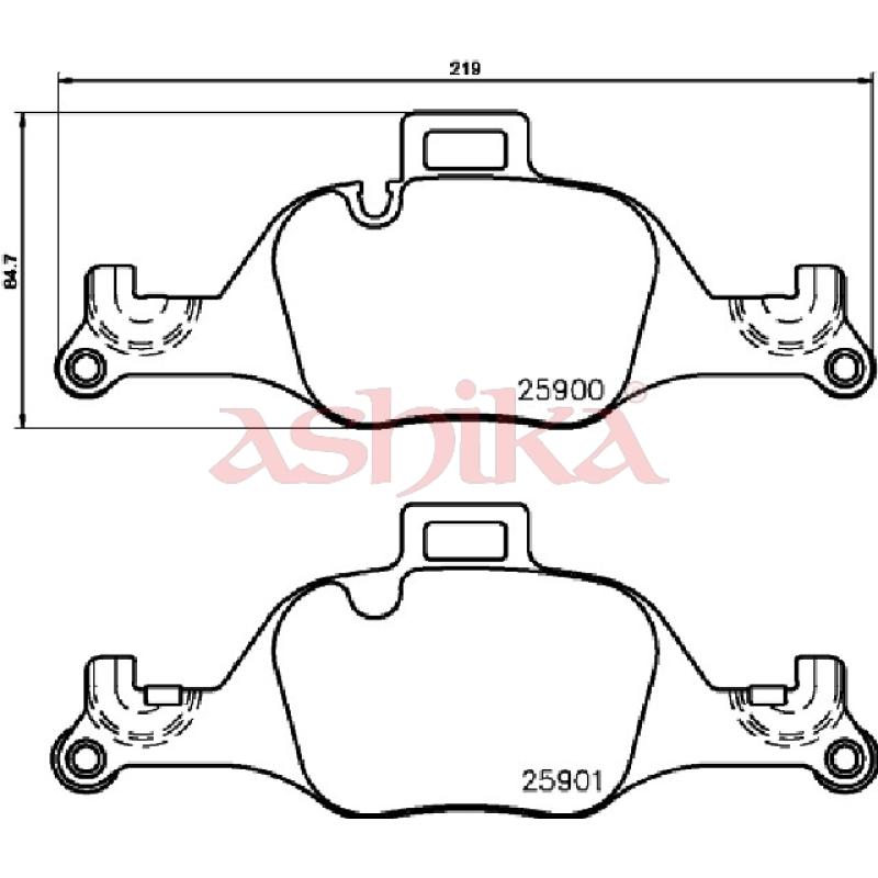 Jeu de 4 plaquettes de frein avant ASHIKA 50-00-0128 - Visuel 1