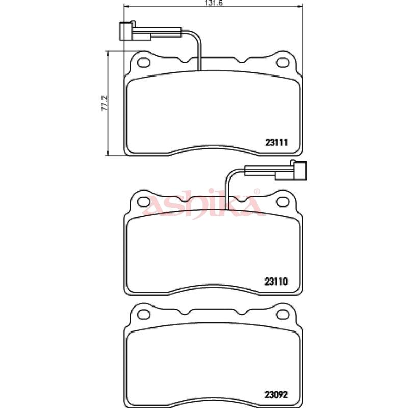 Jeu de 4 plaquettes de frein avant ASHIKA 50-00-0204 - Visuel 1
