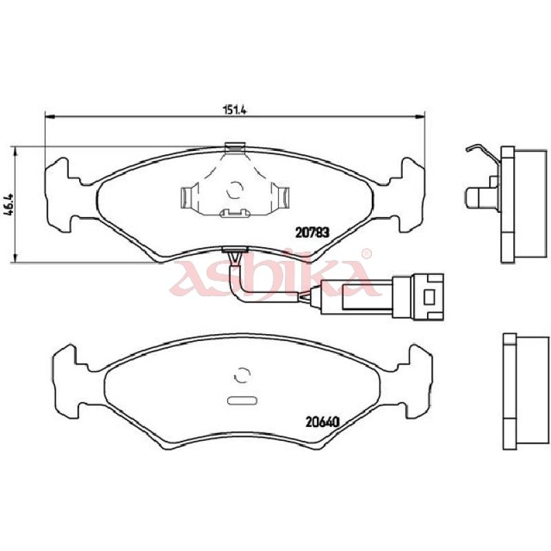 Jeu de 4 plaquettes de frein avant ASHIKA 50-00-0305 - Visuel 1