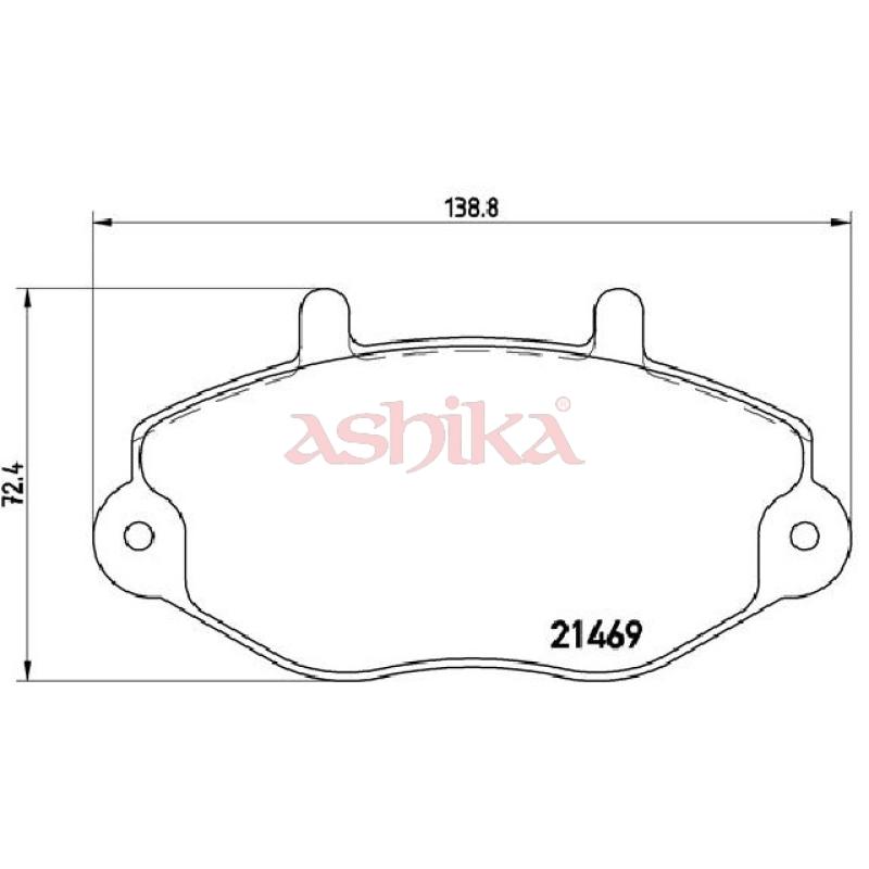 Jeu de 4 plaquettes de frein avant ASHIKA 50-00-0322 - Visuel 1