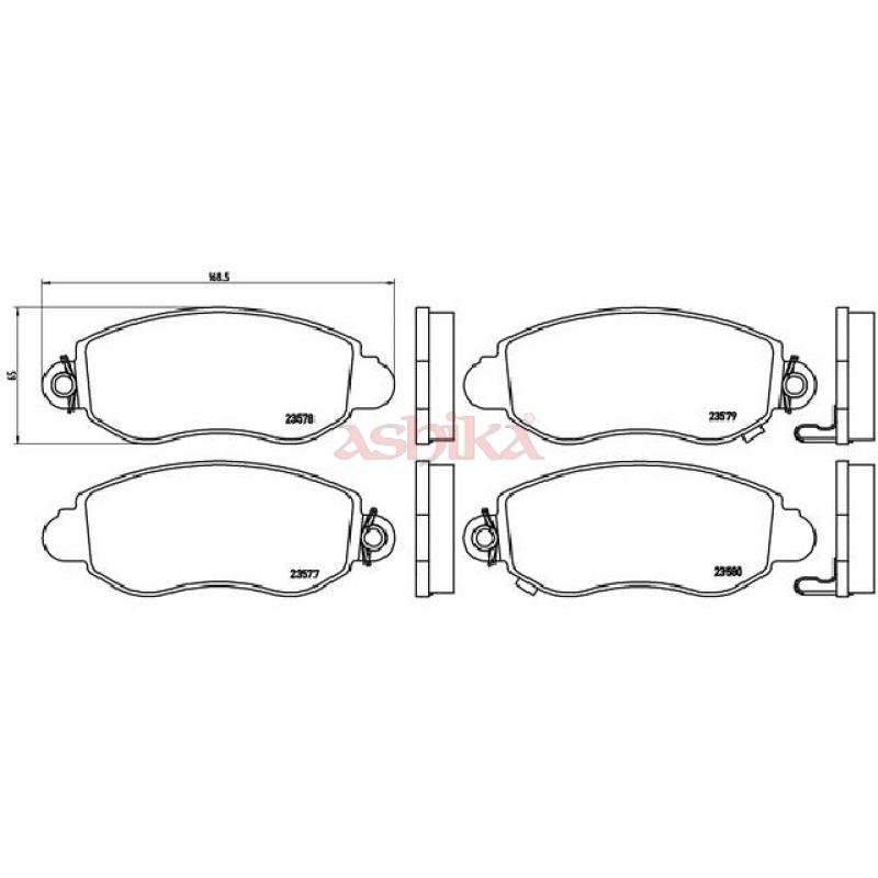 Jeu de 4 plaquettes de frein avant ASHIKA 50-00-0323 - Visuel 1