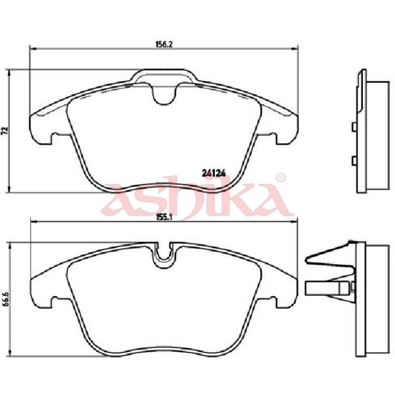Jeu de 4 plaquettes de frein avant ASHIKA 50-00-0340 - Visuel 1