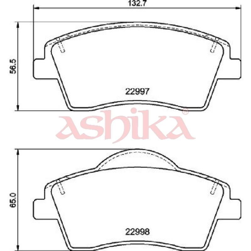 Jeu de 4 plaquettes de frein avant ASHIKA 50-00-0355 - Visuel 1
