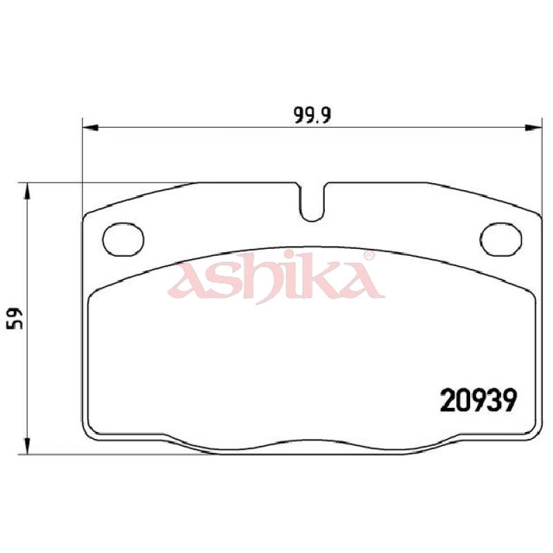 Jeu de 4 plaquettes de frein avant ASHIKA 50-00-0406 - Visuel 1